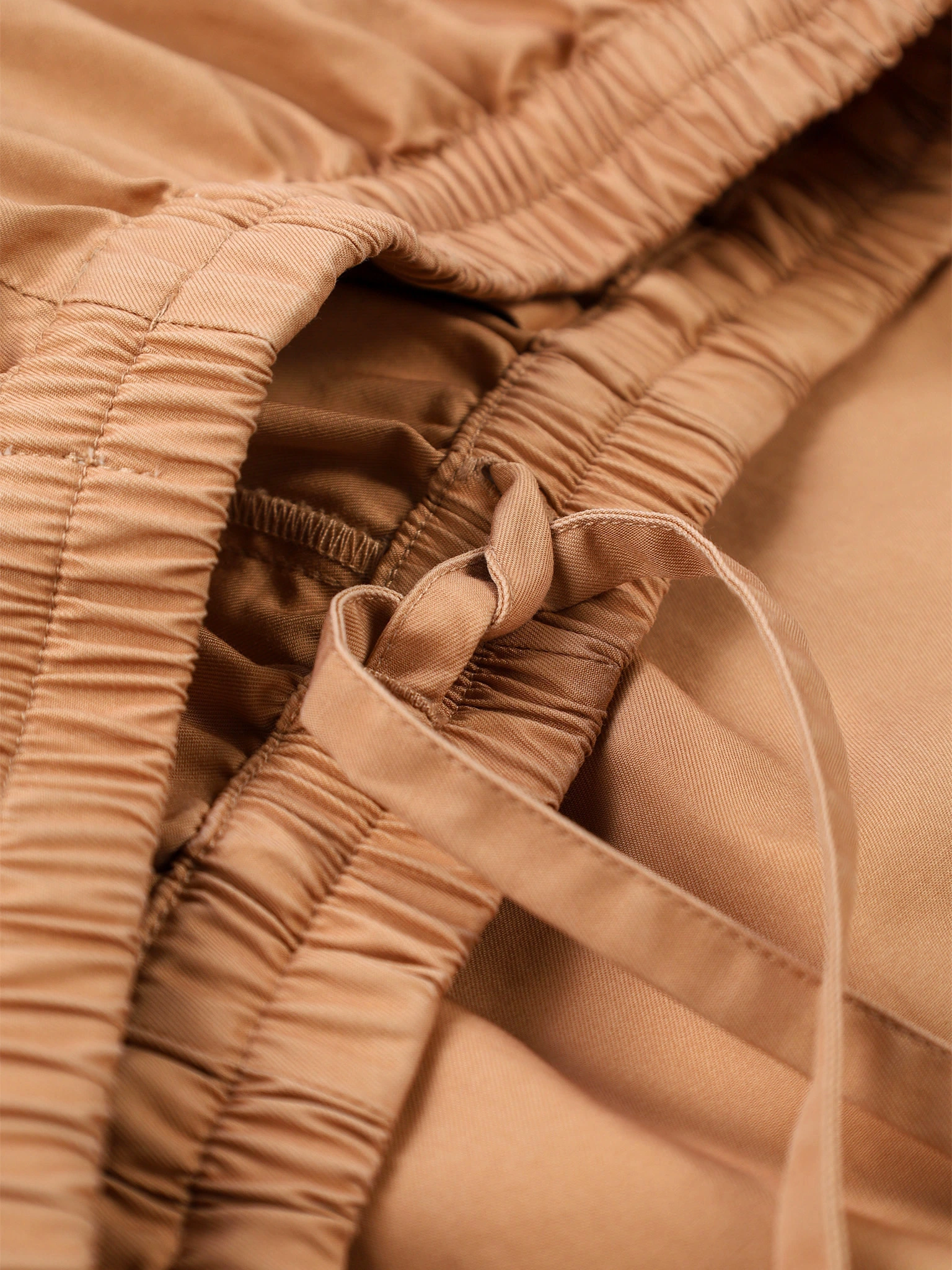 Брюки темно-бежевого цвета из смесового хлопка